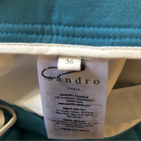 Sandro $265 NWOT “Lagoon” Straight-cut Cropped trousers - Picture 5 of 7